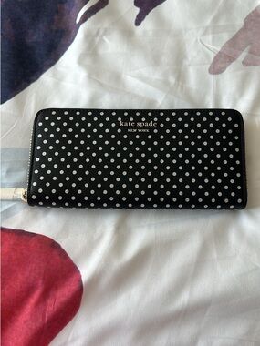 Kate Spade Spencer Metallic Dot Slim Continental Wallet NWT